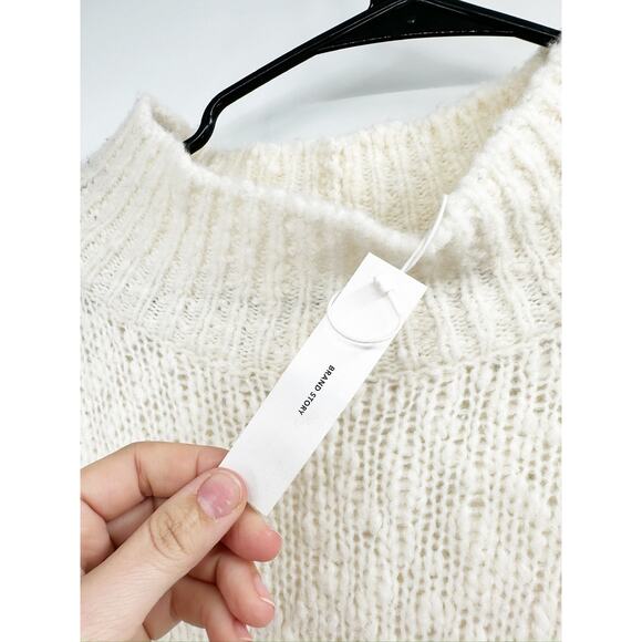 Vince Cream Nubby Wool Blend Long Sleeve Turtleneck Pullover Sweater XL New - Picture 4 of 7